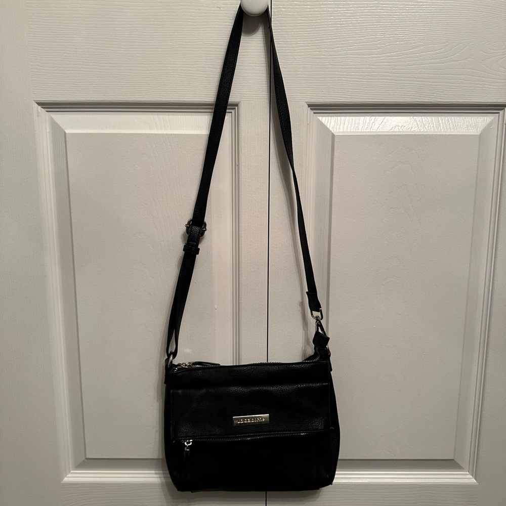 Liz Claiborne Black Fold Over Crossbody Purse